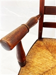 Single Rush Seat Ladder Back Arm Chair Circa 1870's
