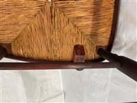 Single Rush Seat Ladder Back Arm Chair Circa 1870's