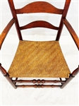 Single Shaker Ladderback Rush Seat Arm Chair