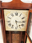 James Bishop Connecticut Mantle Clock Hand Painted Front Glass Panel