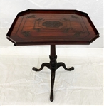 Victorian Mahogany Carved Tilt Top Candle Stand