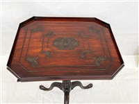 Victorian Mahogany Carved Tilt Top Candle Stand