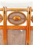 Edwardian Painted and Caned Three Panel Screen