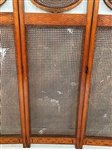 Edwardian Painted and Caned Three Panel Screen