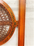 Edwardian Painted and Caned Three Panel Screen