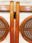 Edwardian Painted and Caned Three Panel Screen