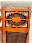 Edwardian Painted and Caned Three Panel Screen