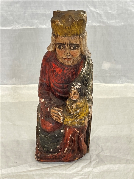 South or Central America Santos Wooden Carved Figure with Polychrome