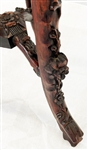 Chinese Rosewood Carved Marble Inlay Top Pedestal
