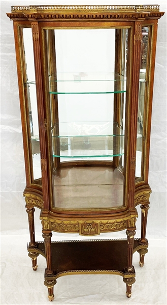 French Louis XVI Style Vitrine With Ormolu Mounts
