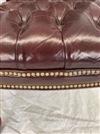Pair of Tufted Leather Executive Gooseneck Chairs
