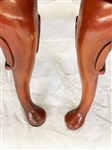 Pair of Tufted Leather Executive Gooseneck Chairs