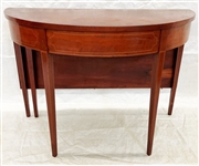 Hepplewhite Style Three Part Drop Leaf Mahogany Dining Table