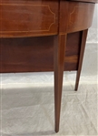Hepplewhite Style Three Part Drop Leaf Mahogany Dining Table