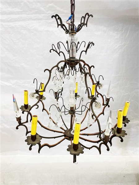 Cast Iron Eight Bulb Chandelier