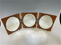 Victorian Triple Folding Shaving Mirror in Tiger Maple