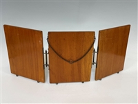 Victorian Triple Folding Shaving Mirror in Tiger Maple