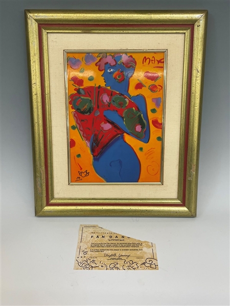 Peter Max Porcelain Plaque Franklin Mint "Fan Dancer"