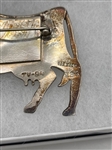 Mexican Sterling Silver Cow Brooch and Matching Earrings