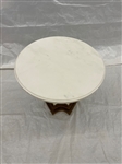 19th Century Louis XV Style Marble White Top Table With Rams Head Urn Detail Base