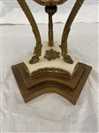 19th Century Louis XV Style Marble White Top Table With Rams Head Urn Detail Base