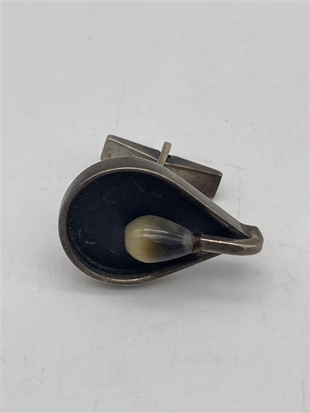 Single Jules Brenner Modernist Sterling Silver Cuff Link