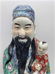 Famille Rose Fu Lu Shou Star god of Prosperity Figurine