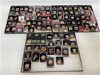 (3) Trays of Cleveland Indians Pins: Jacobs Field, All Star Game, More