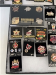 (3) Trays of Cleveland Indians Pins: Jacob's Field, All Star Game, More