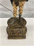 Spelter Sculpture Roman Soldier With Shield Cold Painted