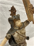 Spelter Sculpture Roman Soldier With Shield Cold Painted