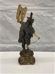 Spelter Sculpture Roman Soldier With Shield Cold Painted
