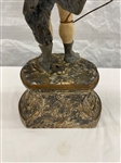 Spelter Sculpture Roman Soldier With Shield Cold Painted