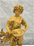 Cold Painted White Metal Figural Lamp