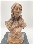 After Charles Marion Russell A Pigean Woman on Marble Base