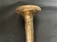 Gold Plate and Mother of Pearl Umbrella Handle 