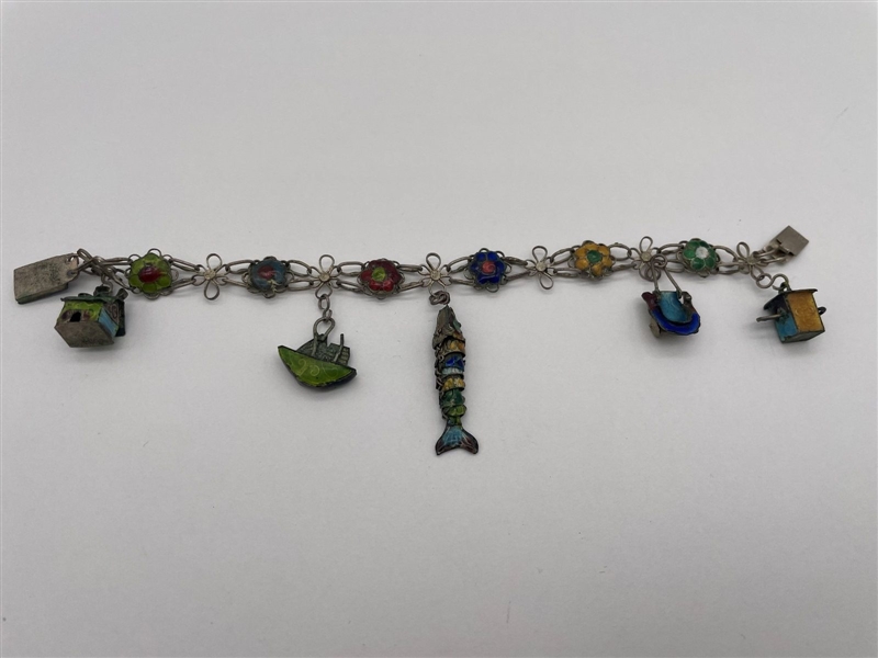 China Wire Enameled Bracelet With Charms