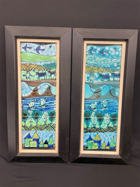 (2) Harry G. Strong Framed Tiles