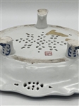 Oval Scalloped Reticulated 3 Footed Shallow Bowl