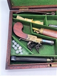 Cased Set of Early 19th Century English Flint Boxlock Pocket Pistols Complete Set