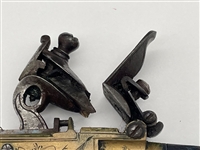 Cased Set of Early 19th Century English Flint Boxlock Pocket Pistols Complete Set
