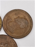 (5) 1907 So Called Dollar Jamestown Tercentennial Exposition Bronze Tokens (#402)