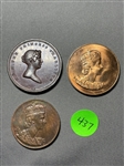 (3) Great Britain Queen Elizabeth II and Princess Charlotte Medals (#437)