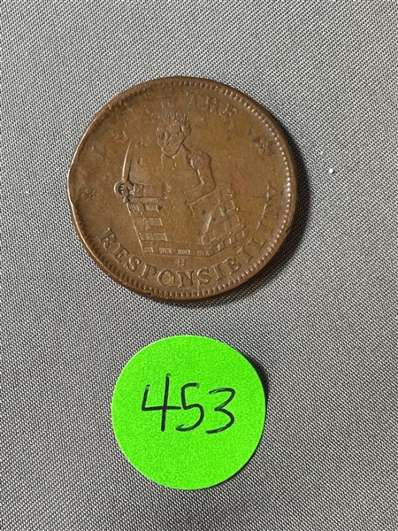 1833 Andrew Jackson Hard Times Token (#453)