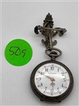 Sterling Brooch Watch With Fleur De Lis English Hallmark (#509)
