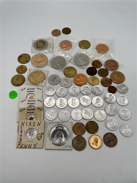 (57) Large Group of United States Presidents Tokens and Medals (#531)