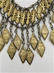 Vintage Molded Brass Tiered Collar Necklace 
