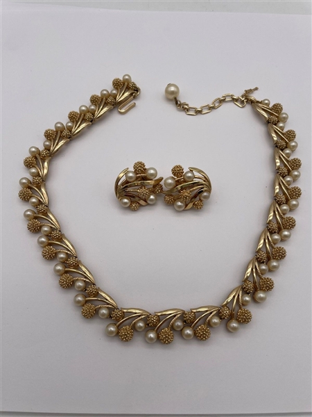 Crown Trifari Necklace and Earring Set