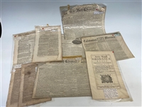 Group of Late 18th Century, Early 19th Century Newspapers in London