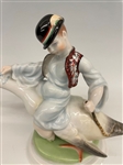 Herend Hungary Figurine Boy on a Swan